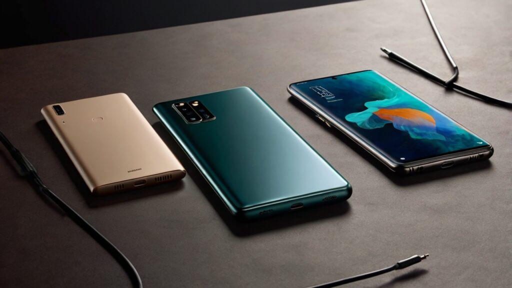 Huawei's Return: A Look At Their Most Recent Releases 2 An ultra-detailed 8K stock photo showcasing Huawei's Return: A Look At Their Most Recent Releases, featuring the Huawei Mate 60 Pro, P60 Pro, and Nova 11 smartphones elegantly displayed with high-end cell phone accessories such as wireless chargers, protective cases, earbuds, and screen protectors. The setup emphasizes Huawei’s innovation and product design, captured in a minimalist, modern setting without human presence.