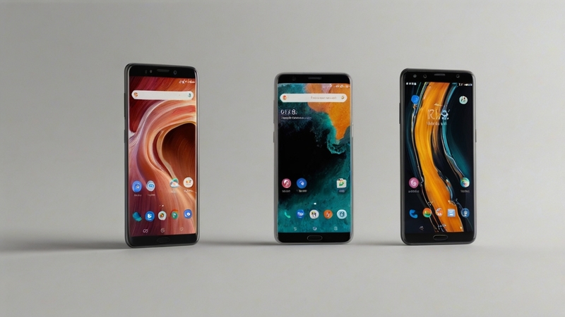 A neatly arranged group of affordable Android smartphones on a clean, minimalistic surface, showcasing various models from Samsung, Motorola, Nokia, and OnePlus in vibrant colors and modern designs, representing the perfect tech choices for Budget-Conscious Families: Affordable Android Phones For Everyone, ideal for daily use, work, school, and staying connected on a budget without sacrificing performance or style.