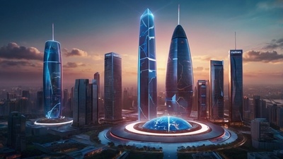 Huawei overcoming challenges in the global market with 5G innovation, smart devices, and futuristic technology landscape in 8K resolution