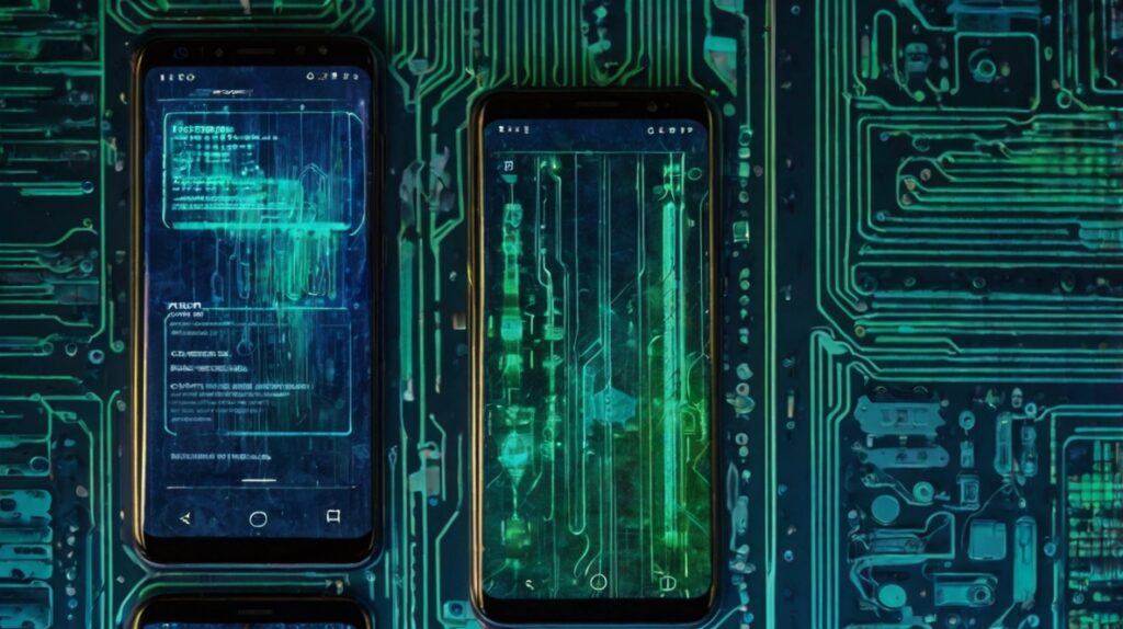 "How To Recover Deleted Photos Android – high-resolution 8K image of smartphone digital recovery process, restored photo thumbnails, futuristic glowing tech background, abstract design, no people, professional concept visual"