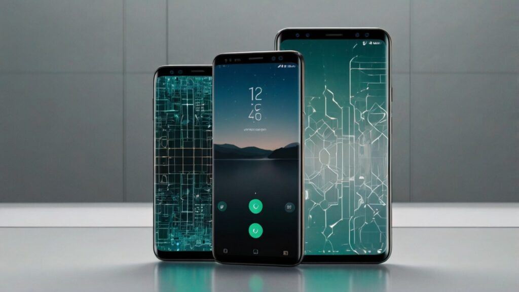 Samsung Galaxy Vs. Google Pixel: Which Is Right For You? – Ultra-detailed 8K stock photography comparison visual showcasing abstract futuristic design, premium textures, and clean minimalism to represent the strengths of Samsung Galaxy smartphones and Google Pixel smartphones side by side in a modern digital environment.