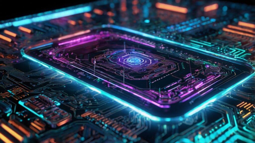 "Android Phone Security Innovations futuristic 8K concept image showing advanced biometric fingerprint scanning, encryption lock icons, holographic shield interface, circuit board patterns, and neon cyber grid background with no living things to represent next-generation smartphone protection and security advancements"