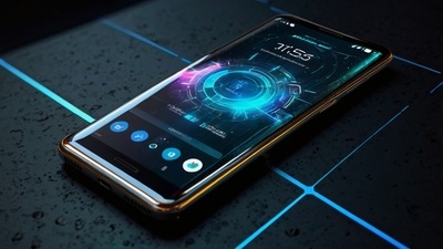 "Upcoming Android Phone Releases 2024 futuristic concept design in 8K resolution showcasing advanced smartphone models with premium textures, holographic UI projections, glowing edges, and modern illuminated platforms in a cutting-edge digital background with no living things."